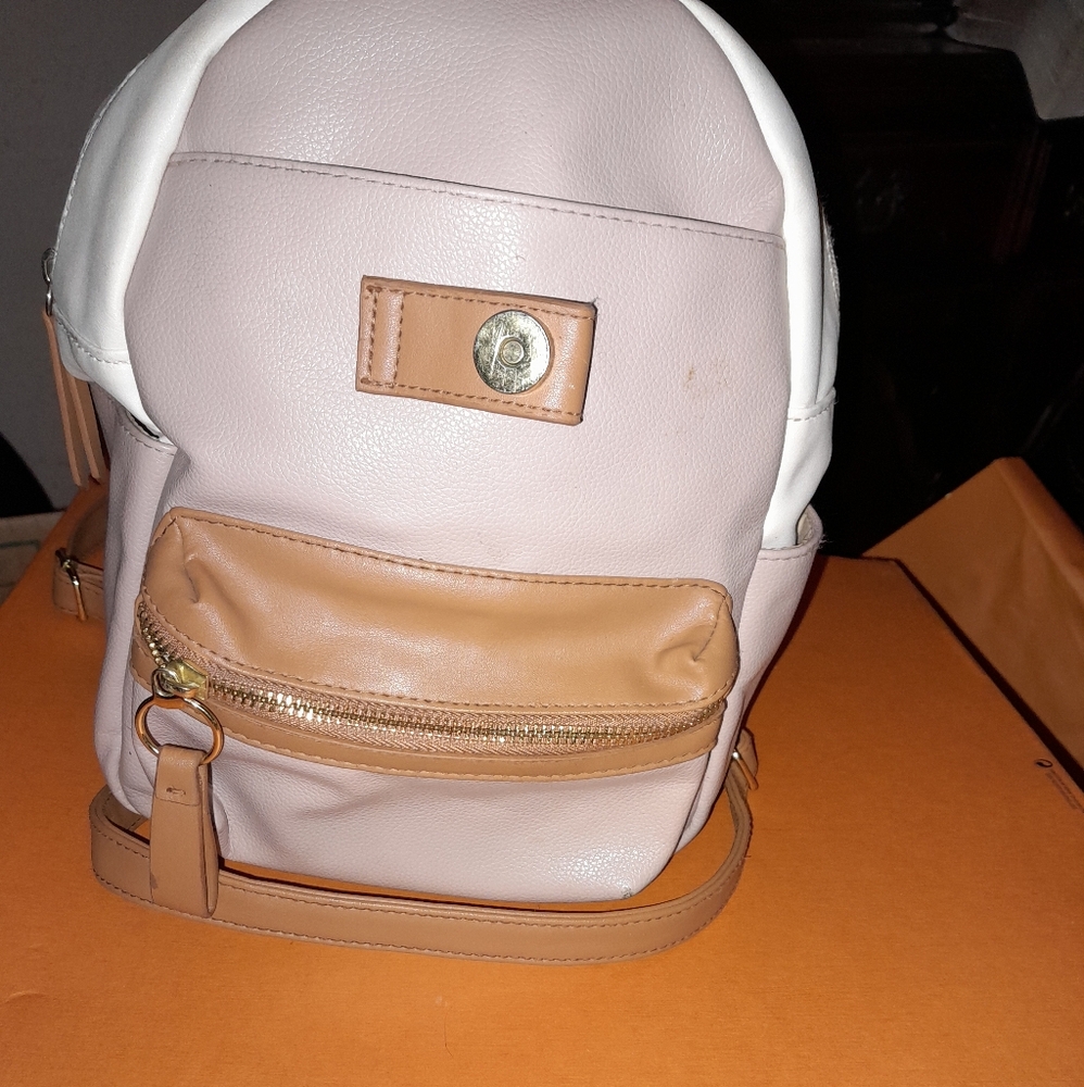 Stylish Tan and Cream Women's Backpack